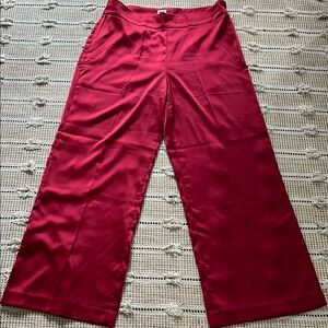 Anne Klein Women's Wide Leg Pants in Bold Crimson
